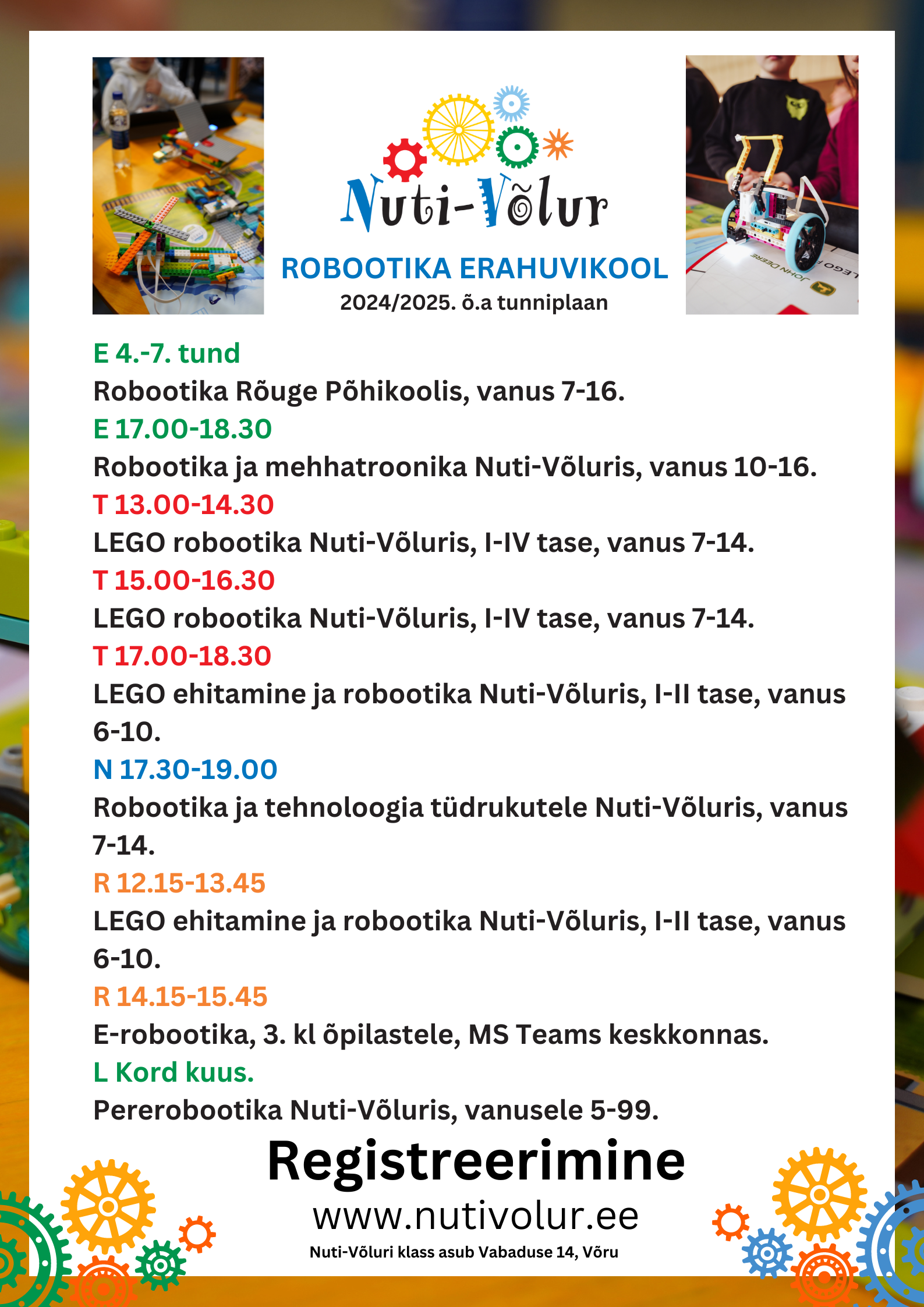 Nuti-Võlur tunniplaan