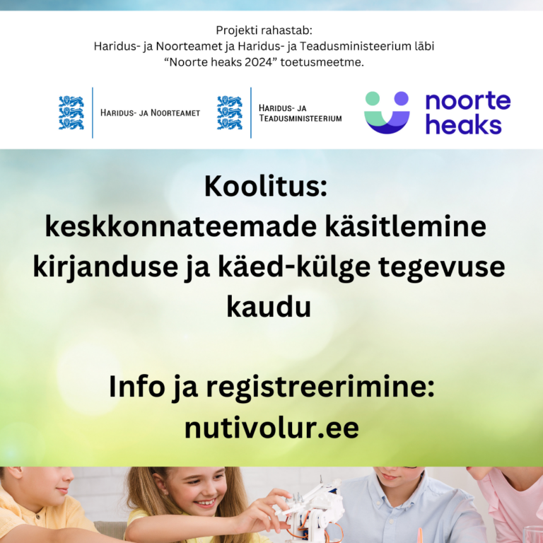 Koolitus: keskkonnateemade käsitlemine kirjanduse ja käed-külge tegevuse kaudu